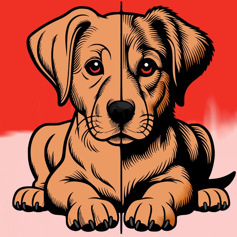 realistic dog split picture