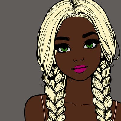 realistic girl with braids