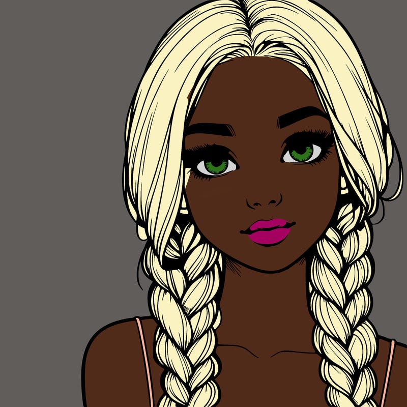 realistic girl with braids