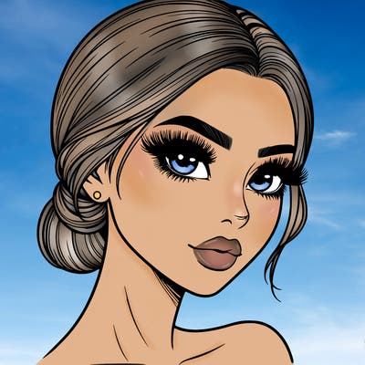 realistic girl with lashes