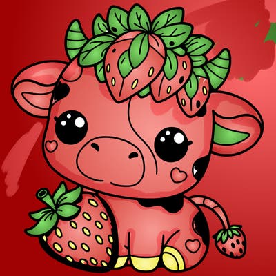 cute strawberry cow
