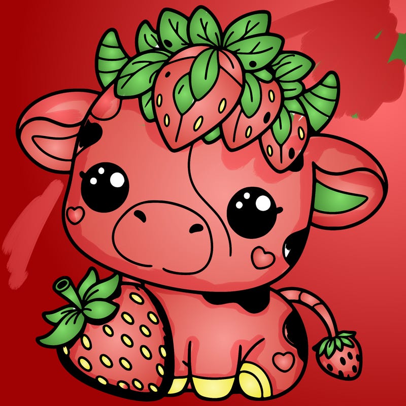 cute strawberry cow