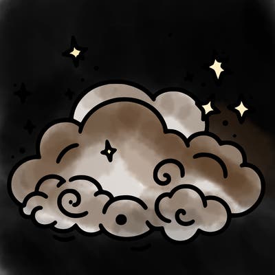 pink starry cloud sky