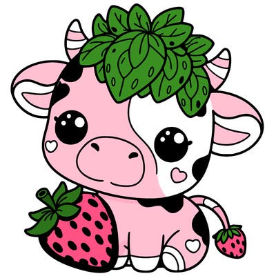 cute strawberry cow