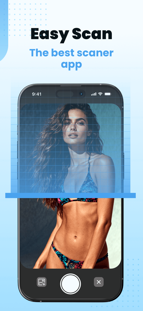 Smartphone screen displaying the Easy Scan feature of the Easy PDF Reader app scanning an image