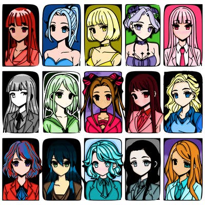 girls that look diffrent anime