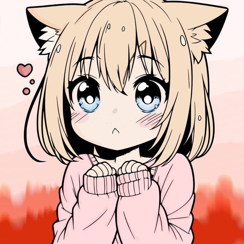 shy anime catgirl