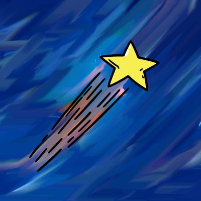 a shooting star in the sky