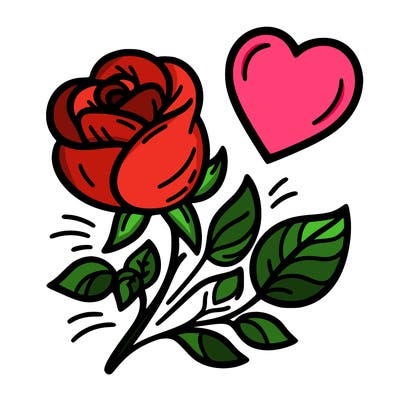 rose and heart