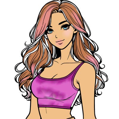 realistic girl with crop top