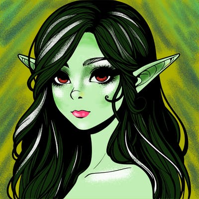 elf girl realistic dark fantasy