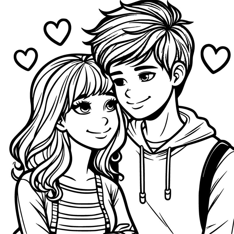 teenage couple in love