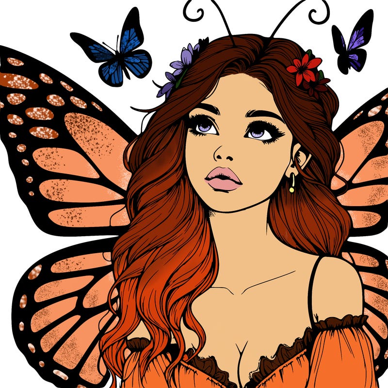 butterfly fairy realistic girl