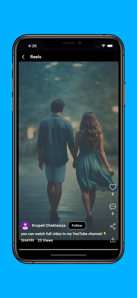 Matrubharti - Matrubharti mobile app interface displaying a video reel for Indian poetry and creators.