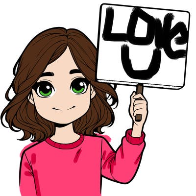 realistic girl holding up a sign