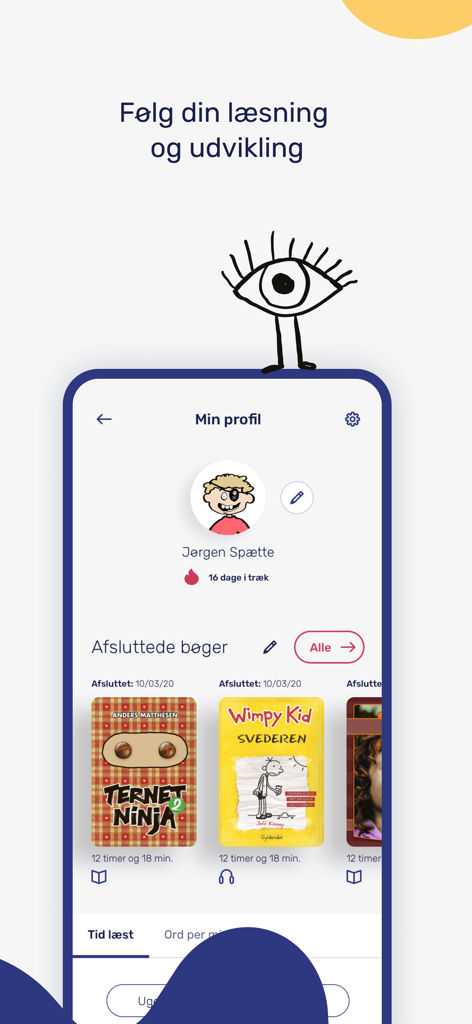 User profile in the BookBites app displaying reading progress streaks and finished books