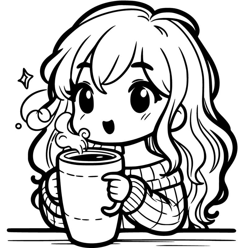 girl drinking from a mug