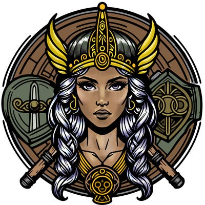 realistic valhalla goddess  symbol