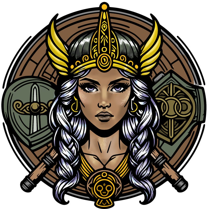 realistic valhalla goddess  symbol