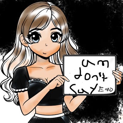 realistic pretty girl holding blank sign