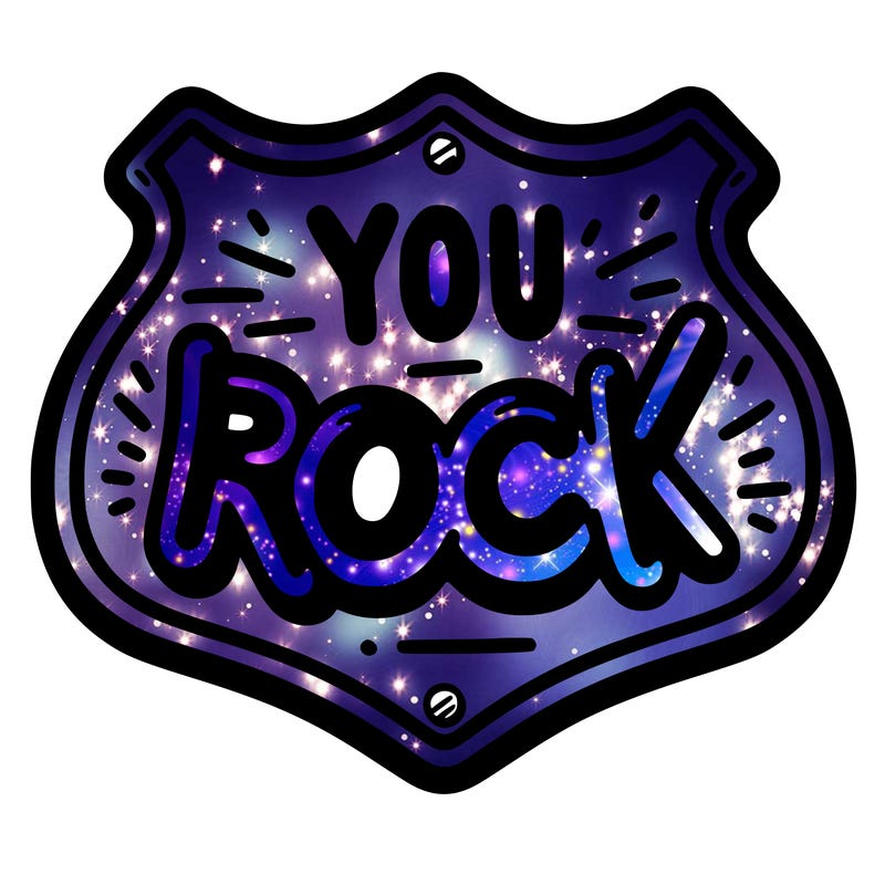 sign saying you rock