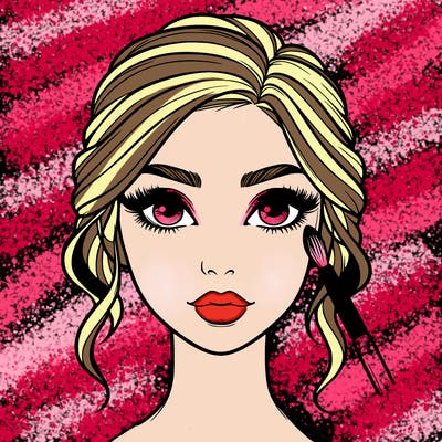 realistic person with makeup