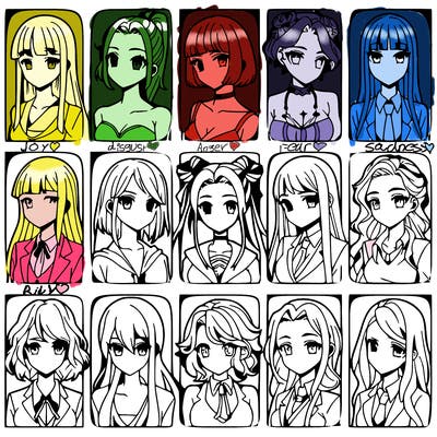girls that look diffrent anime