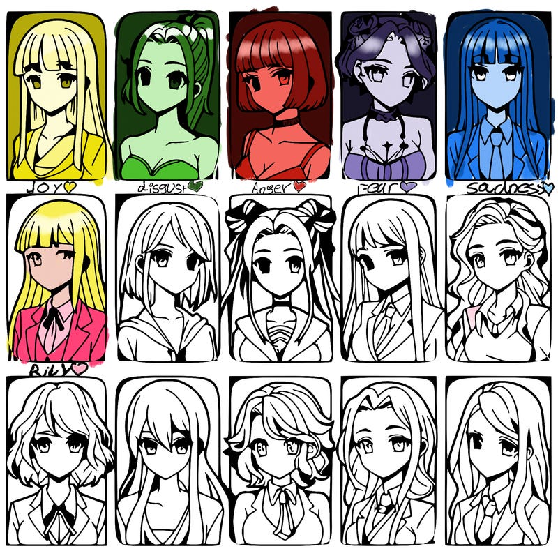 girls that look diffrent anime