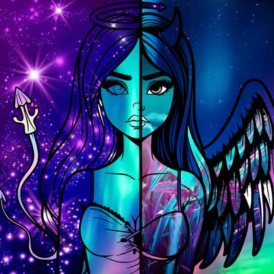 devil vs angel realistic girl