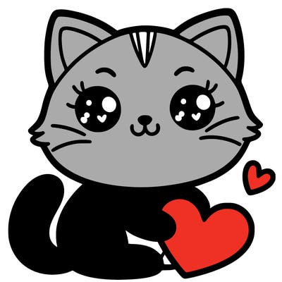 cat whith heart