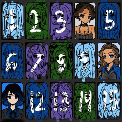 girls that look diffrent anime