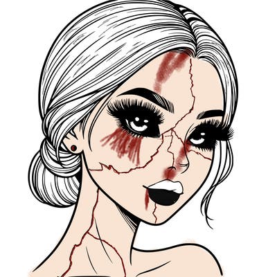 realistic girl with lashes