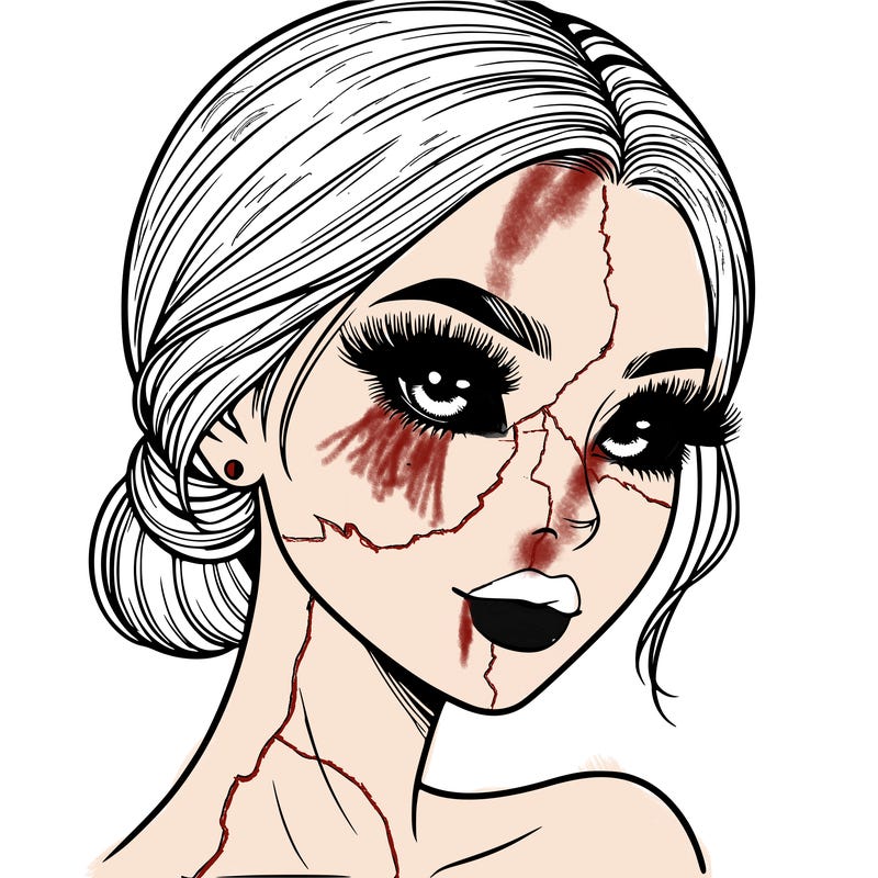 realistic girl with lashes