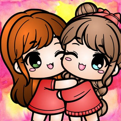 cute girl hugging a cute girl