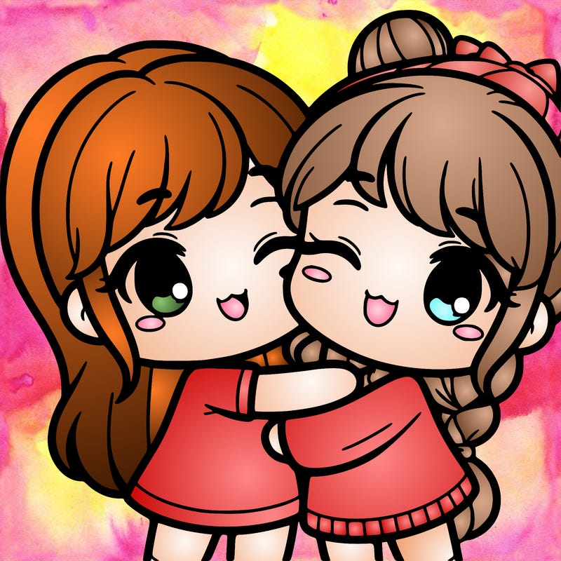 cute girl hugging a cute girl