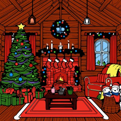 christmas house interior