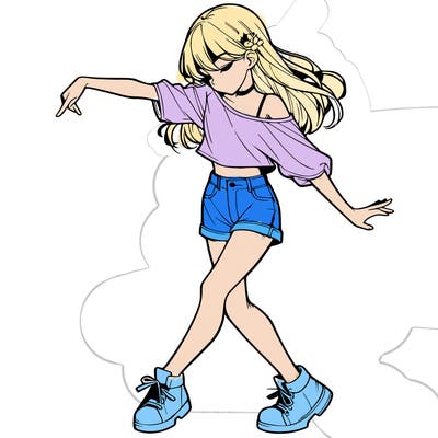 realistic girl danceing