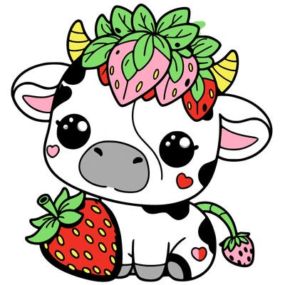 cute strawberry cow