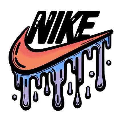 dripping nike logo