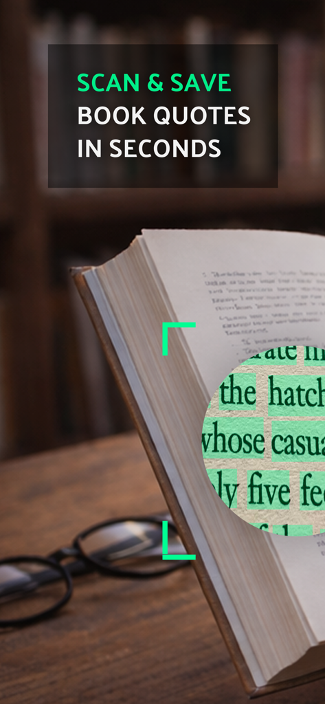 Smartphone scanning and highlighting text from a physical book