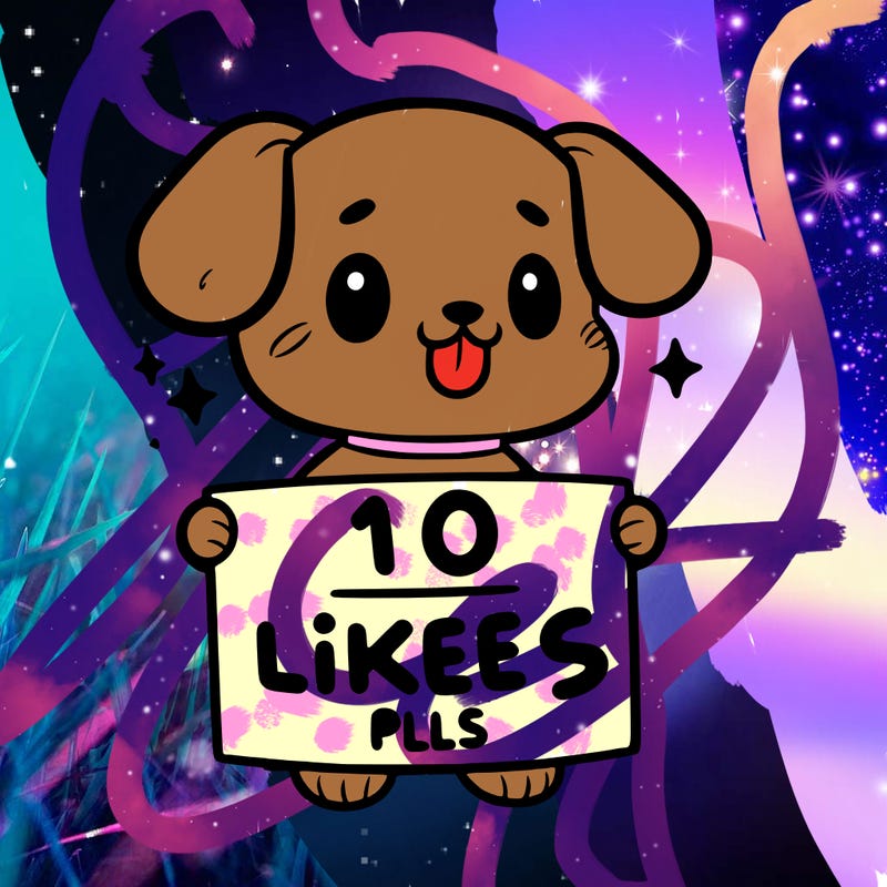 cute dog holding a sign saying 10 likes pls
