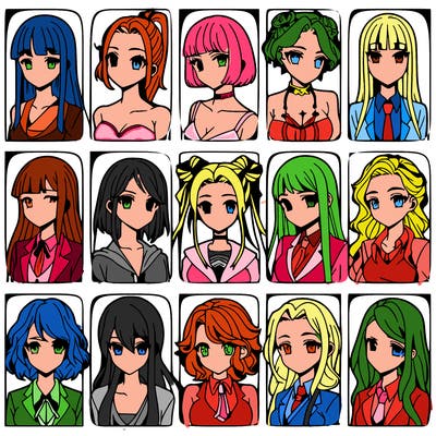 girls that look diffrent anime