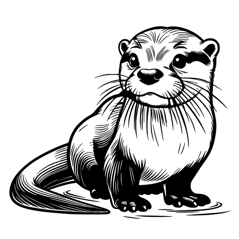 realistic otter