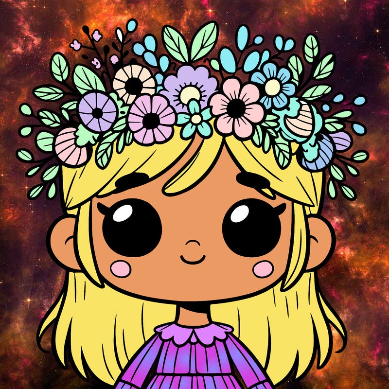 girl with flowers crown