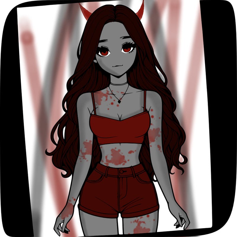 a realistic girl with long hair and in a crop top and shprts