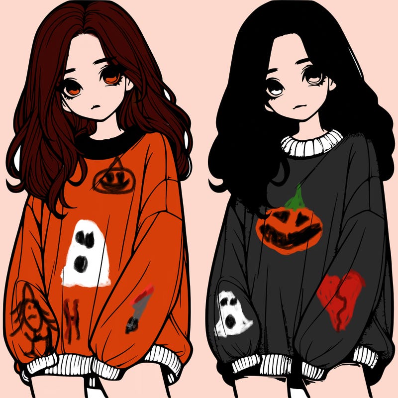 realistic girl with baggy sweater