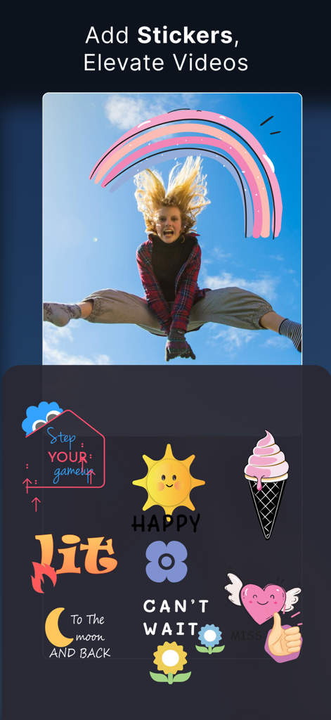 eZy Watermark Videos Lite - Eine Bibliothek kreativer Sticker und Emojis zur Personalisierung und Aufwertung von Videos