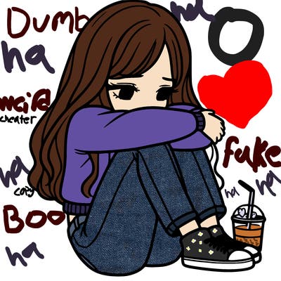 a girl  after a breakup