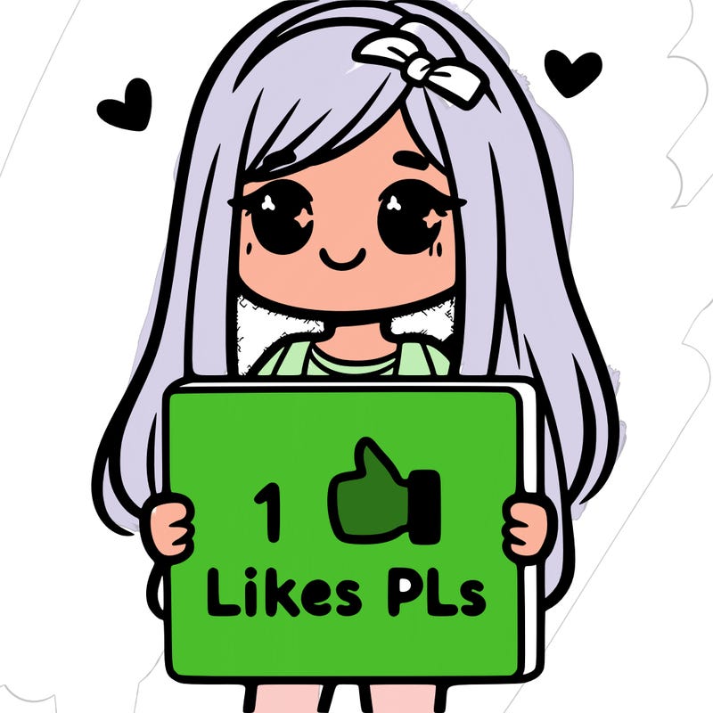 girl holding a sign saying 10 likes pls