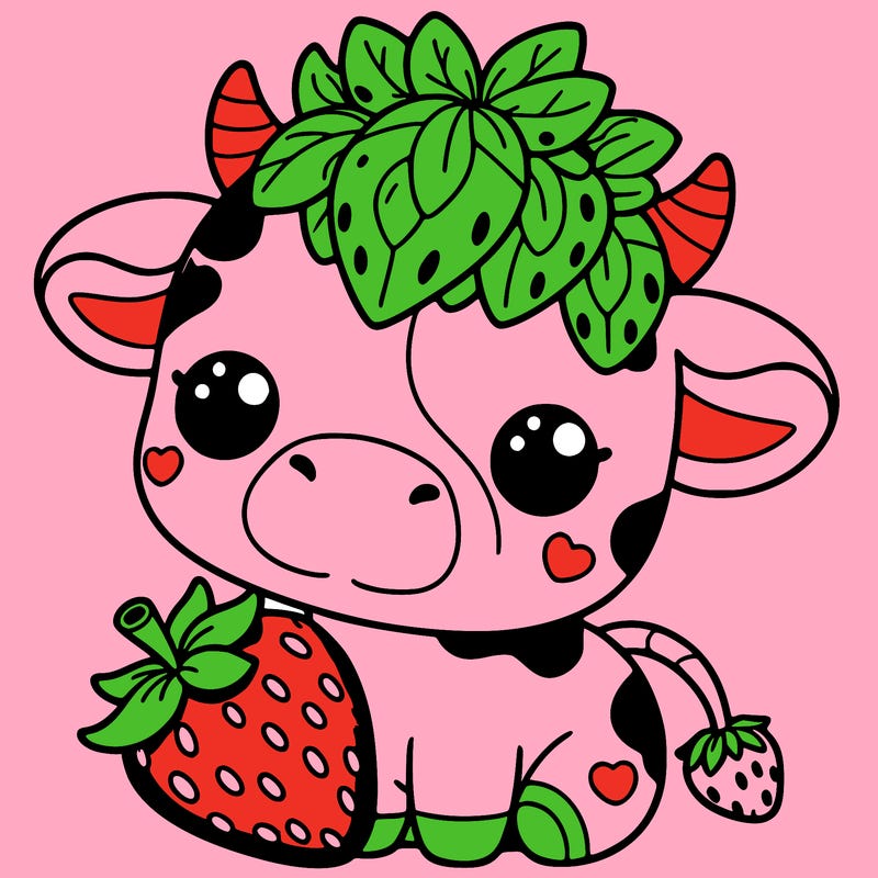 cute strawberry cow